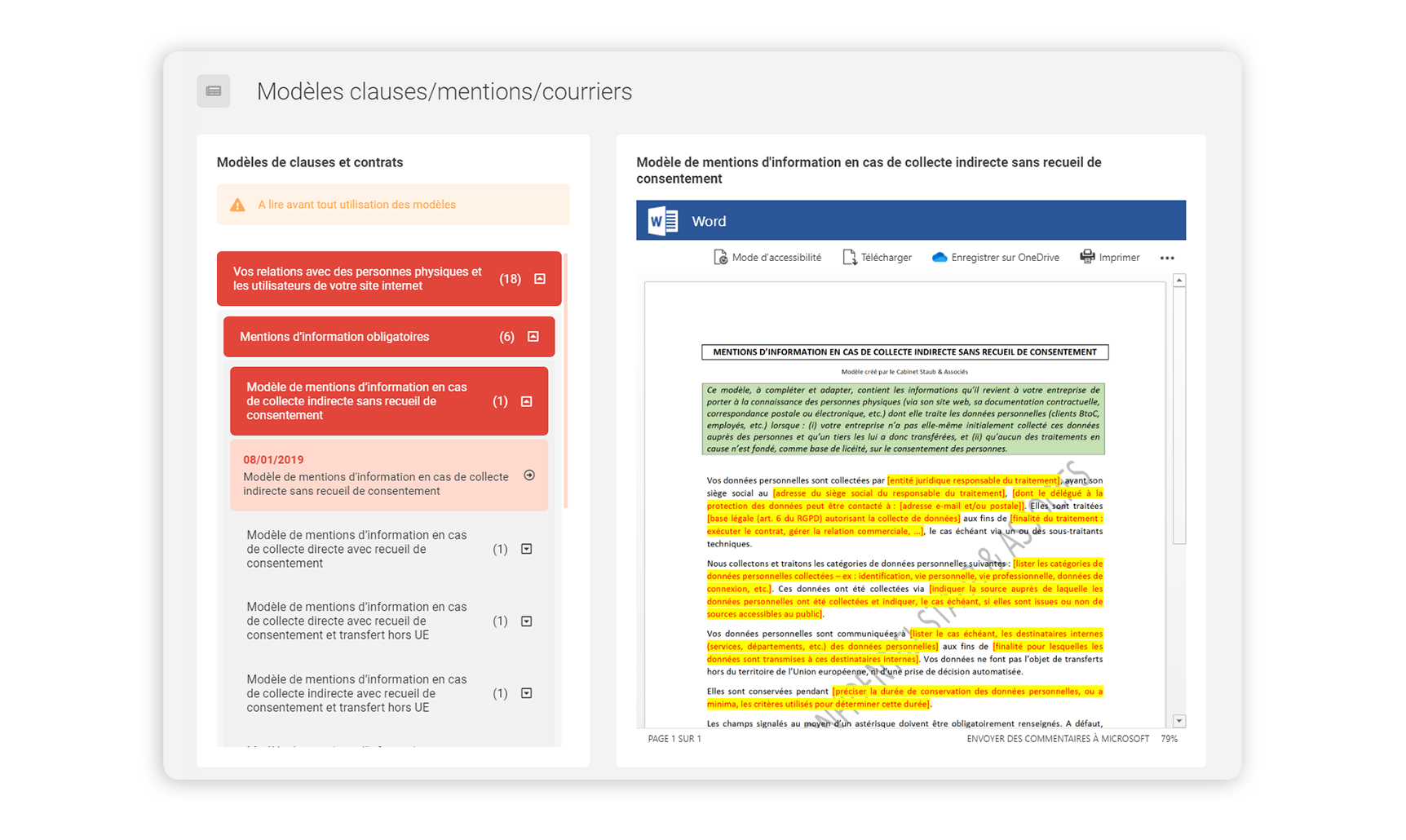 Retrouvez des modèles de clauses & contrats RGPD rédigées par des experts en droit de la data