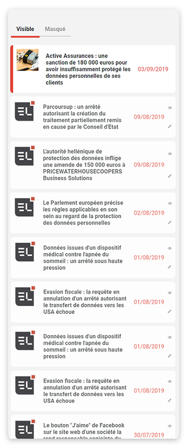 Retrouvez une veille RGPD permanente