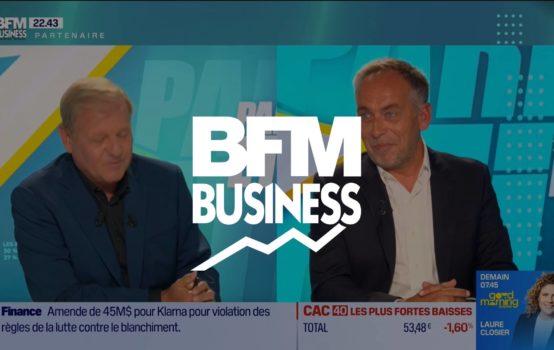 Emmanuel Lercerf sur le plateau de BFM Business avec Patrice Bégay